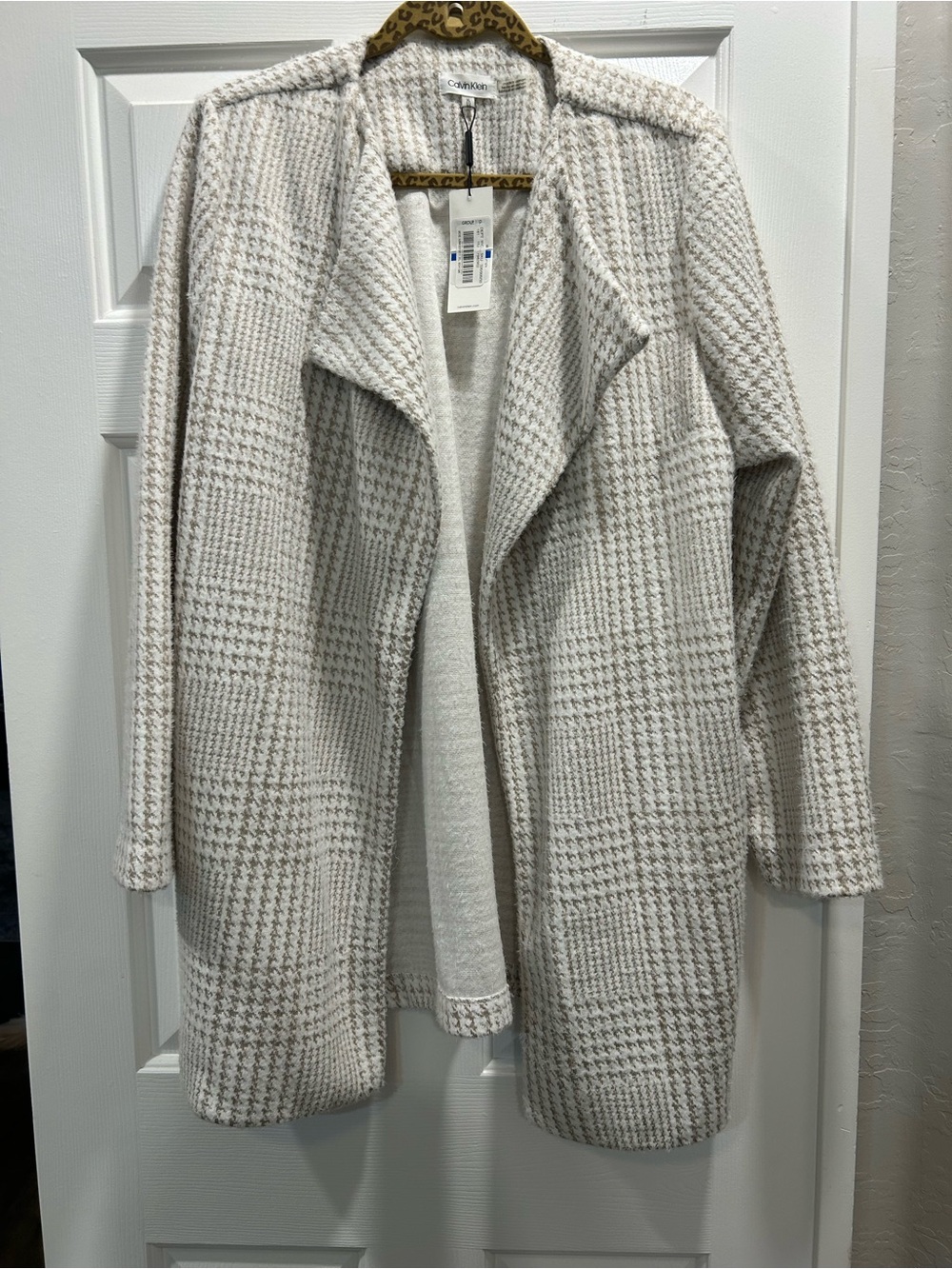 Calvin Klein Cream/Tan Textured coat